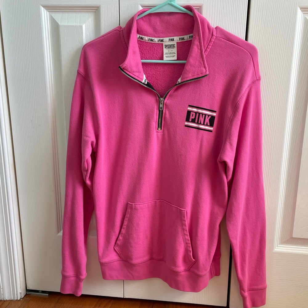 PINK quarter zip sweater